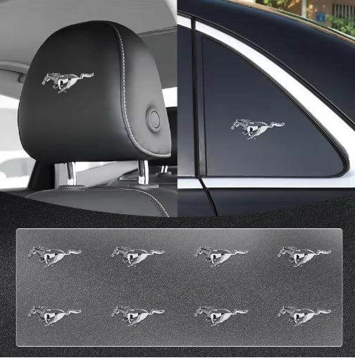 Headrest & Window Badge Sticker for Ford, Stylish Seat & Glass Decal for Fiesta, EcoSport, Mustang, Focus, Mondeo ملصق شعار مقعد ومسند رأس وزجاج جانبي للسيارة فورد, تصميم أنيق لفورد فييستا، إيكو سبورت، موستانج، فوكاس، مونديو