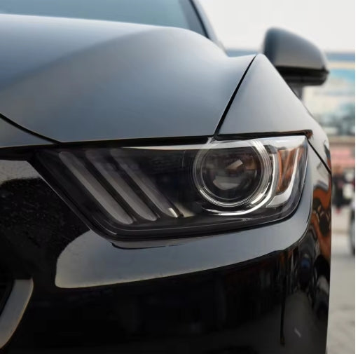 Front Headlamp Cover Lens Replacement for Ford Mustang 2014–2017, Plexiglass Lampshade Shell, OEM Style غطاء عدسة المصباح الأمامي لفورد موستنج 2014–2017، استبدال شفاف من البلكسي جلاس، تصميم أصلي OEM