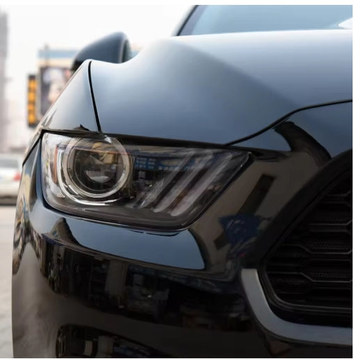 Front Headlamp Cover Lens Replacement for Ford Mustang 2014–2017, Plexiglass Lampshade Shell, OEM Style غطاء عدسة المصباح الأمامي لفورد موستنج 2014–2017، استبدال شفاف من البلكسي جلاس، تصميم أصلي OEM