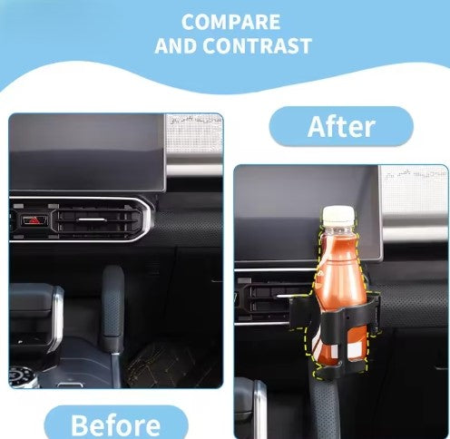 HEBE Multifunctional Car Cup & Mobile Holder for Chery Jetour Traveler T2 2023 / Shanhai T2 2024, Beverage & Phone Organizer حامل أكواب وجوال متعدد الوظائف من HEBE للسيارات شيري جيتور ترافيلر T2 2023 / شانهاي T2 2024, منظم المشروبات والهاتف