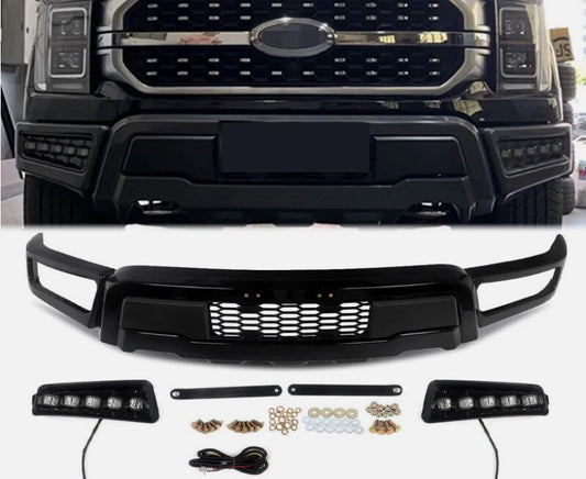 New Ford Raptor 2023+ Front Bumper with Fog light – OEM Style  
صدام أمامي جديد لفورد رابتر 2023+ بجودة مطابقة للأصلي