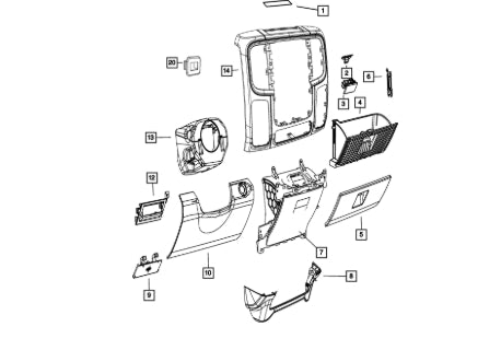 Genuine OEM Mopar Parking Brake Handle 1NL97DX9AC for Ram 1500/2500/3500 (2013–2019) مقبض فرامل يد أصلي  رقم 1 لرام 1500 / 2500 / 3500 موديل