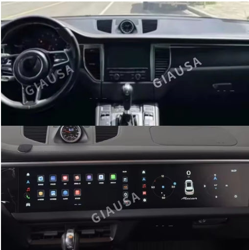 Android 14 Dual Screen Car GPS Radio for Porsche Macan 2010-2017, Multimedia DSP Player, CarPlay, Co-Pilot Display راديو وجي بي إس للسيارة بنظام أندرويد 14 بشاشة مزدوجة لبورش ماكان 2010-2017, مشغل متعدد الوسائط DSP، دعم CarPlay، شاشة مساعد الراكب