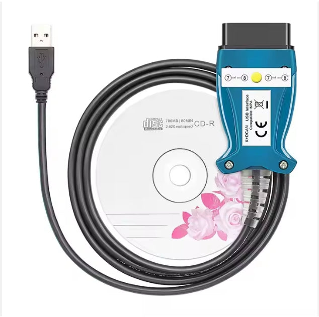 FTDI FT232RL OBD2 Diagnostic Scanner Cable, K+DCAN Interface Tool for BMW, K-Line & DCAN Car Diagnostics جهاز فحص سيارات OBD2 FTDI FT232RL مع كابل تشخيص K+DCAN واجهة K-LINE وDCAN متوافق مع سيارات BMW