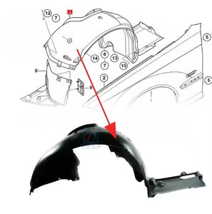 BMW 3 Series E46 Left Front Fender Inner Plate – Durable OEM Replacement Part 5171 7039 677 لوحة داخلية للرفرف الأمامي الأيسر لسيارة بي إم دبليو الفئة 3