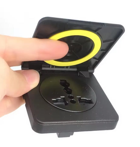 Universal Waterproof Industrial Socket – EU/US/AU/UK 10/16A 250V AC Power Connector with IP44 Cover قابس صناعي عالمي مقاوم للماء – مقبس طاقة 10/16 أمبير 250 فولت مع غطاء حماية IP44 مناسب لمعايير EU/US/AU/UK