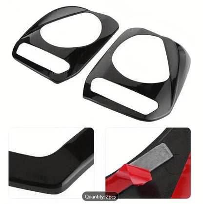 Alayjah, Black Headlight Cover Trim for Suzuki Jimny, 2PCS,2007–2017 Japanese Style, Durable & Easy Upgrade. غطاء أمامي أسود لواجهة المصابيح الأمامية (قطعتان) لسوزوكي جيمني 2007–2017  تصميم ياباني متين وسهل التركيب