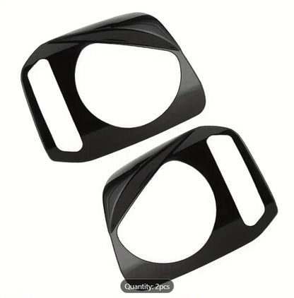 Alayjah, Black Headlight Cover Trim for Suzuki Jimny, 2PCS,2007–2017 Japanese Style, Durable & Easy Upgrade. غطاء أمامي أسود لواجهة المصابيح الأمامية (قطعتان) لسوزوكي جيمني 2007–2017  تصميم ياباني متين وسهل التركيب