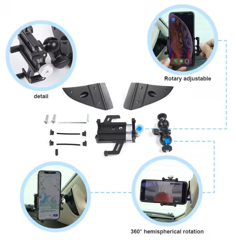 Alayjah, Bawa A-Pillar Grab Handle Phone Mount for Dodge Ram 2018–2024, 1-piece, Stable, Easy Access & No-Drill Install حامل جوال من على عمود لسيارات دودج رام 2018–2024 , ثابت، وصول سهل، بدون حفر