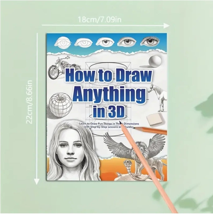How to Draw 3D, Step-by-Step 30-Day Drawing Guide for Beginners to Advanced Artists تعلم الرسم ثلاثي الأبعاد, دليل خطوة بخطوة لمدة 30 يومًا للمبتدئين والمحترفين