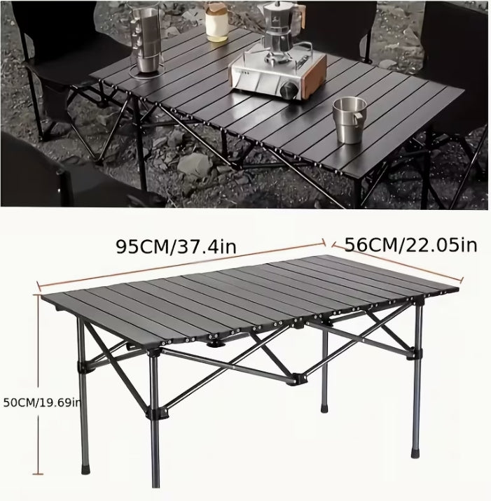 Portable Stainless Steel Folding Table – Heavy-Duty, Lightweight & Stable Outdoor Picnic and Camping Table طاولة قابلة للطي من الستانلس ستيل – متينة وخفيفة الوزن للاستخدام الخارجي في التخييم والرحلات والـBBQ