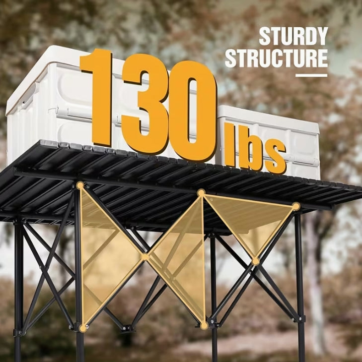 Portable Stainless Steel Folding Table – Heavy-Duty, Lightweight & Stable Outdoor Picnic and Camping Table طاولة قابلة للطي من الستانلس ستيل – متينة وخفيفة الوزن للاستخدام الخارجي في التخييم والرحلات والـBBQ