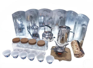 Portable Tea & Coffee Travel Bag Set – Compact Organizer for Outdoor Trips, Camping & Daily Use حقيبة شاي وقهوة محمولة – منظم مدمج للرحلات والتخييم والاستخدام اليومي