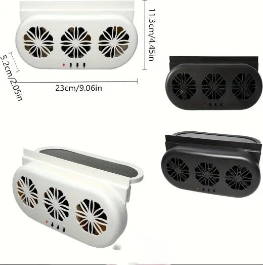 Alayjah, Solar Car Exhaust Fan, 1 Pc, Dual USB/Solar, 3-Speed Vent, Easy Install, Keeps SUV/Truck Cool ألايجاه، مروحة عادم شمسية للسيارة، USB مزدوج، 3 سرعات، سهلة التركيب، تبريد SUV/شاحنة