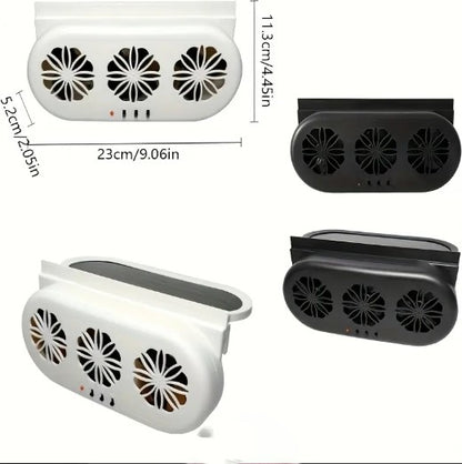 Alayjah, Solar Car Exhaust Fan, 1 Pc, Dual USB/Solar, 3-Speed Vent, Easy Install, Keeps SUV/Truck Cool ألايجاه، مروحة عادم شمسية للسيارة، USB مزدوج، 3 سرعات، سهلة التركيب، تبريد SUV/شاحنة