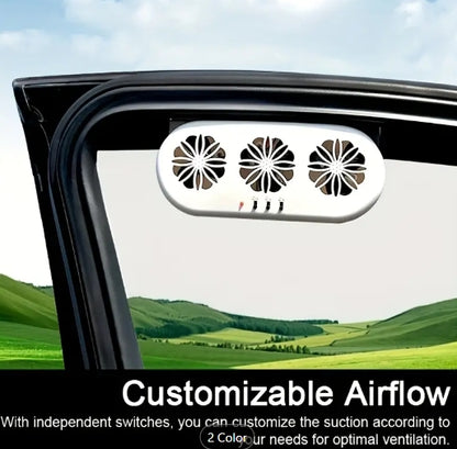Alayjah, Solar Car Exhaust Fan, 1 Pc, Dual USB/Solar, 3-Speed Vent, Easy Install, Keeps SUV/Truck Cool ألايجاه، مروحة عادم شمسية للسيارة، USB مزدوج، 3 سرعات، سهلة التركيب، تبريد SUV/شاحنة