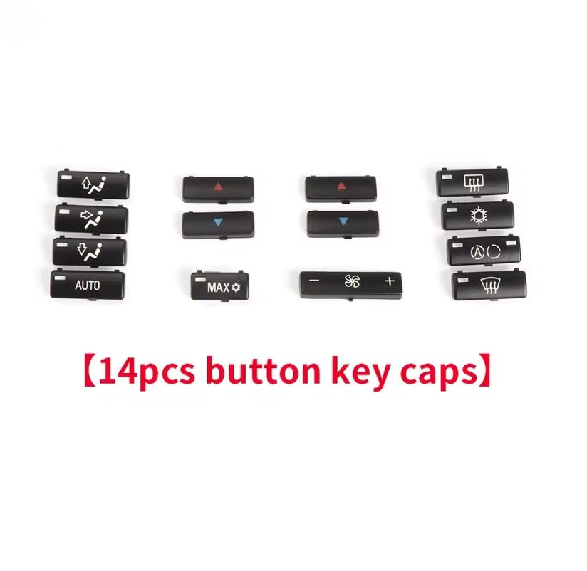BMW E39 E53 Climate Control Button Cover Set , AC Switch Key Replacement for 5 Series, X5 غطاء أزرار وحدة التحكم في التكييف لبي إم دبليو E39 وE53, بديل مفاتيح AC لسلسلة 5 وX5