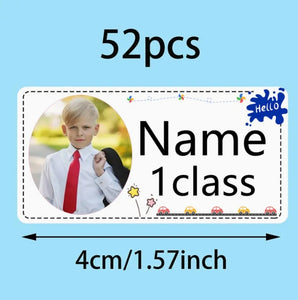 52/104pcs Customizable Cute Avatar Stickers, Personalize Name & Text, 4cm Rectangular Stickers for Planners, Cups, DIY Decorations  52/104 قطعة من الملصقات الشخصية للصور الرمزية, تخصيص الاسم والنص، ملصقات مستطيلة 4 سم للتخطيط، الأكواب، وزينة DIY
