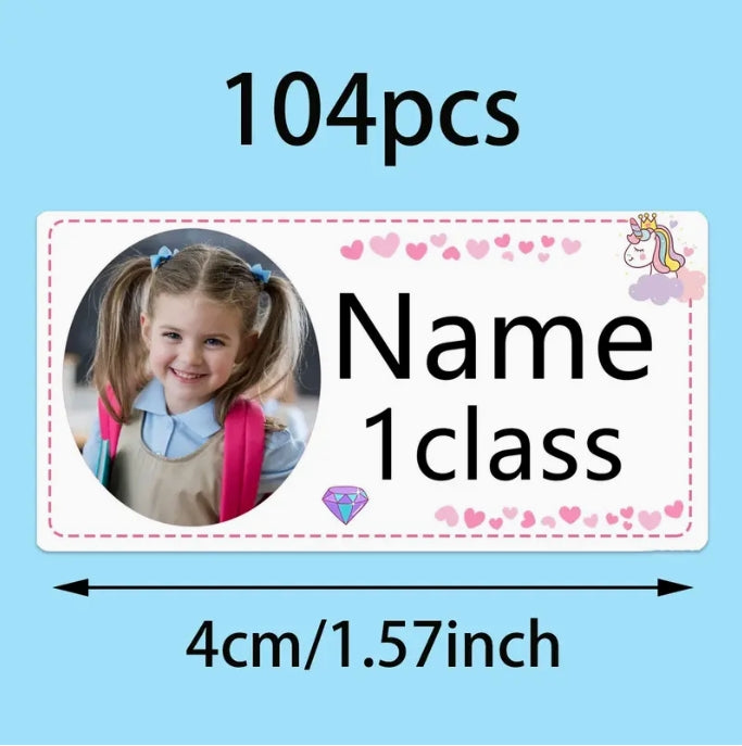 52/104pcs Customizable Cute Avatar Stickers, Personalize Name & Text, 4cm Rectangular Stickers for Planners, Cups, DIY Decorations  52/104 قطعة من الملصقات الشخصية للصور الرمزية, تخصيص الاسم والنص، ملصقات مستطيلة 4 سم للتخطيط، الأكواب، وزينة DIY
