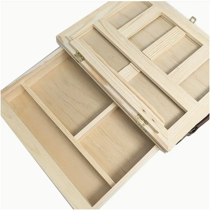 Portable Wooden Desktop Easel Set, Adjustable Canvas Holder with Paintbrushes for Adult Artists  حامل قابل للتعديل مع فراشي رسم للفنانين الكبار