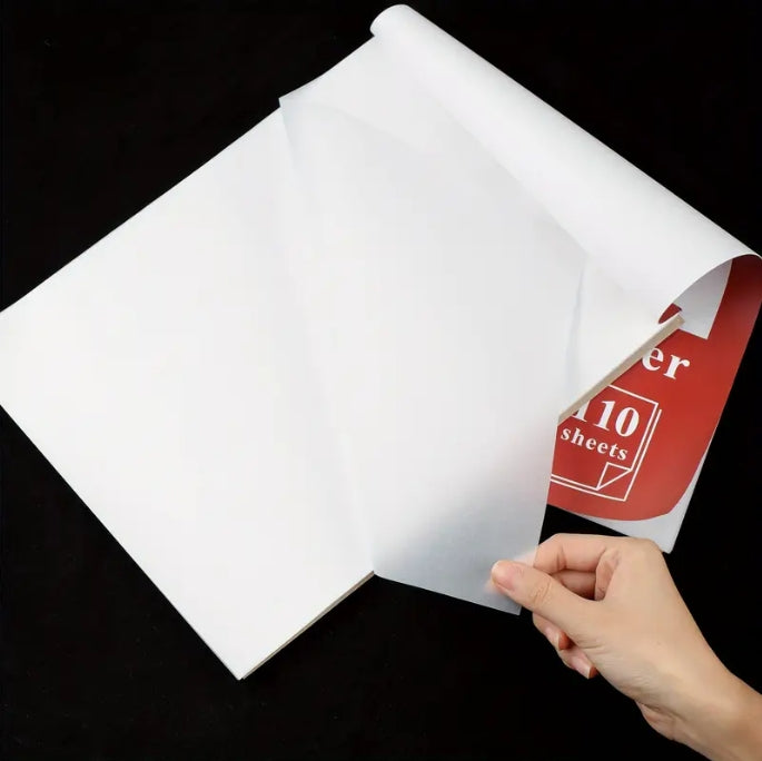 Joyberg Tracing Paper Pad, 110 Sheets, 22.86x30.48 cm, Transparent & Flexible Paper for Sketching, Drafting & Overlay Artwork دفتر ورق شفاف جويبيرج, 110 ورقة، 22.86×30.48 سم، ورق عالي الشفافية ومرن للرسم التخطيطي والتصاميم والرسومات التراكبية
