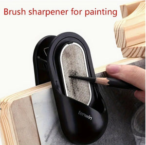 1pc Brand Pencil Sharpener, Dual-Purpose Charcoal & Pencil Tip Sander with Painting Clip for Art and Sketching مبراة قلم 1 قطعة, جهاز صنفرة مزدوج لطرف الفحم والأقلام مع مشبك للرسم والفنون