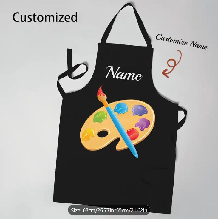 Alayjah, Custom Art Apron, Personalized Gift for Artists, Teachers & Crafters | Ideal for Holidays & Special Occasions مريول فني مخصص ,هدية شخصية للفنانين والمعلمين والحرفيين | مثالي للمناسبات والأعياد