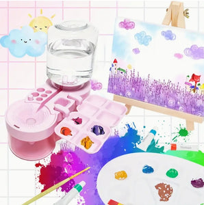 Alayjah, 2025 Expandable Paint Brush Rinser & Tray, Water Circulation Cleaner for All Paint Types منظف فرشاة دهان قابل للتوسيع 2025 مع صينية ومرشح مياه لجميع أنواع الطلاء