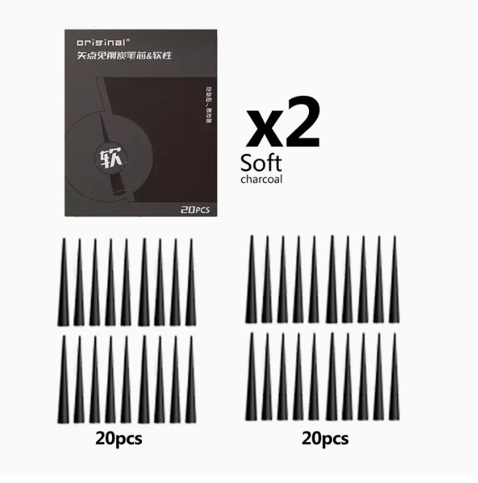 Sketch Set Drawing Charcoal Pen, No Sharpening Needed, Professional Art Tool for Artists & Art Enthusiasts طقم أقلام الفحم للرسم, بدون حاجة للشحذ، أداة فنية احترافية للفنانين والهواة