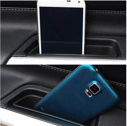 2PCS Side Door Handle Inner Armrest Pocket – Phone Storage Box Cover, Interior Organizer Accessories for Ford Mustang 2015–2021  جيب تخزين داخلي لمقبض باب السيارة – منظم لفورد موستانج 2015–2021