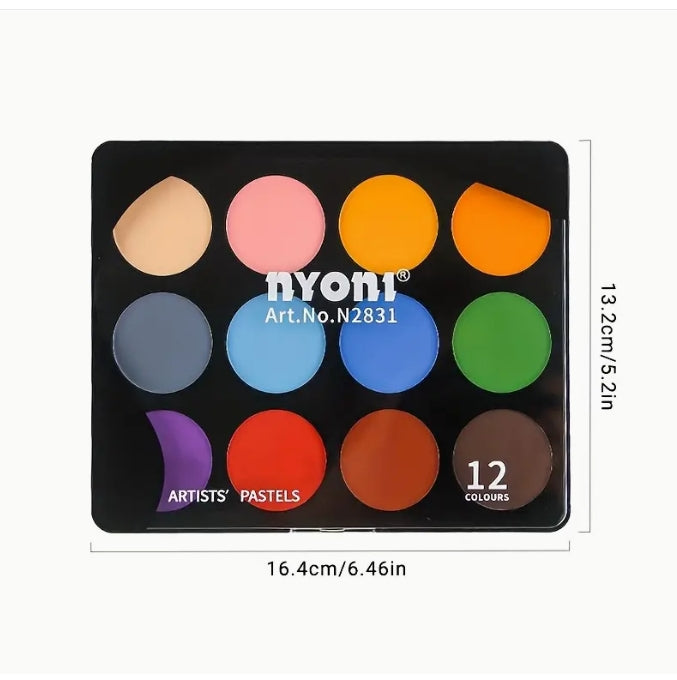 Superfine Carbon Powder with Rod & Sponge, Water-Soluble Graphite for Sketching & Shading بودرة بان باستيل بافائقة النعومة مع أداة خلط وإسفنجة, جرافيت قابل للذوبان في الماء للرسم والتظليل