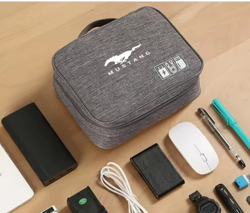 Waterproof Electronic Accessory Organizer Bag, Portable Storage for Ford Mustang, Fiesta, Kuga, Edge, Mondeo, Fusion, Explorer, GT حقيبة تخزين مضادة للماء للإكسسوارات الإلكترونية – منظم محمول لفورد موستانج، فييستا، كوجا، إيدج، مونديو، فيوجن، إكسبلورر، GT