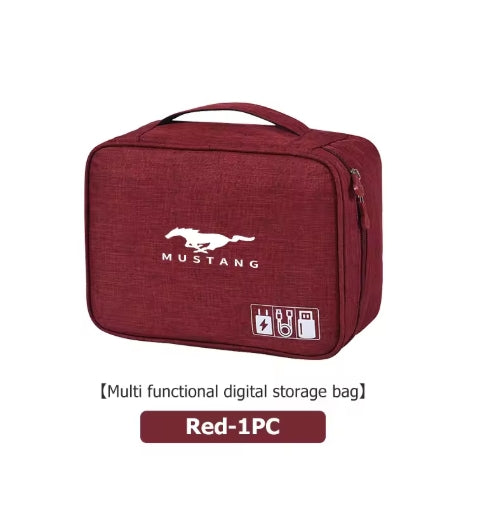 Waterproof Electronic Accessory Organizer Bag, Portable Storage for Ford Mustang, Fiesta, Kuga, Edge, Mondeo, Fusion, Explorer, GT حقيبة تخزين مضادة للماء للإكسسوارات الإلكترونية – منظم محمول لفورد موستانج، فييستا، كوجا، إيدج، مونديو، فيوجن، إكسبلورر، GT