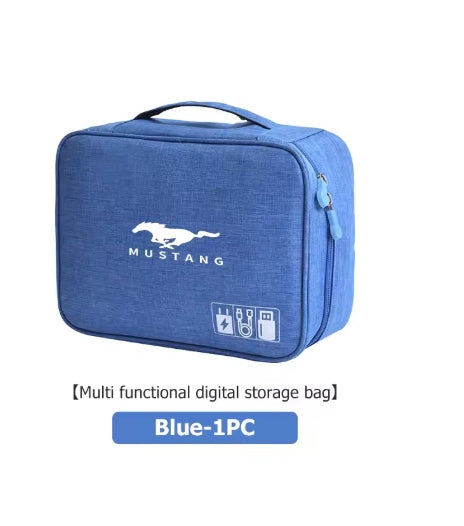 Waterproof Electronic Accessory Organizer Bag, Portable Storage for Ford Mustang, Fiesta, Kuga, Edge, Mondeo, Fusion, Explorer, GT حقيبة تخزين مضادة للماء للإكسسوارات الإلكترونية – منظم محمول لفورد موستانج، فييستا، كوجا، إيدج، مونديو، فيوجن، إكسبلورر، GT