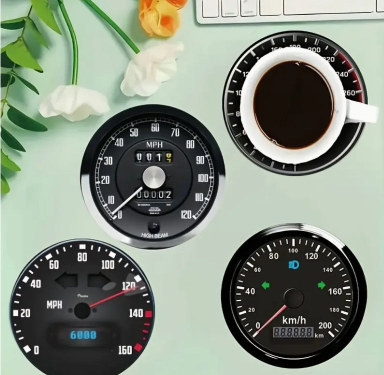 8pcs Dashboard Themed Coasters  قواعد الأكواب المكونة من 8 قطع بتصميم لوحة القيادة.