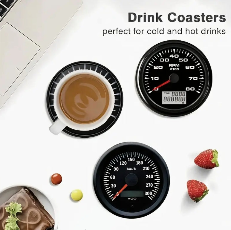 8pcs Dashboard Themed Coasters  قواعد الأكواب المكونة من 8 قطع بتصميم لوحة القيادة.