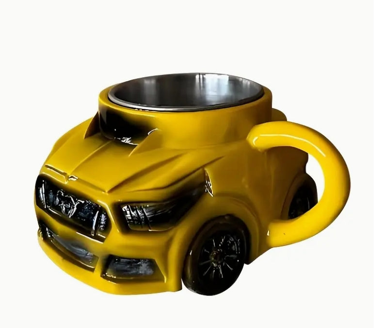 Handcrafted Car Shaped Coffee Mug,  كوب قهوة يدوي الصنع  تصميم رياضي