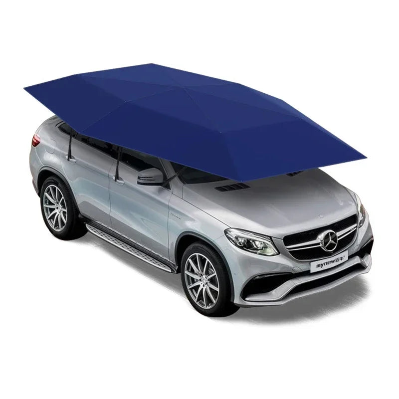 4.2/4.8/5.2M Semi-Automatic Car Sunshade Umbrella Mobile Canopy Anti-Hail/Anti-Falling Object Retractable Sun Tent Car Awning