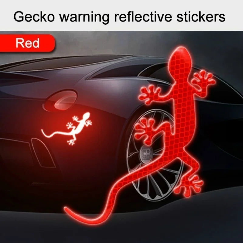 2pcs Car Reflective Stickers Night Driving Warning Signs Gecko Cars Stickers Auto Body Appearance Decals Reflective Stickers. 2 قطعة ملصقات السيارات العاكسة ليلة القيادة علامات التحذير أبو بريص السيارات ملصقات السيارات مظهر الجسم الشارات ملصقات عاكسة