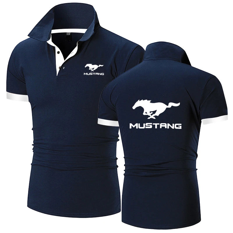 Polo Shirt Ford Mustang Casual High Quality Cotton قميص بولو فورد موستنج