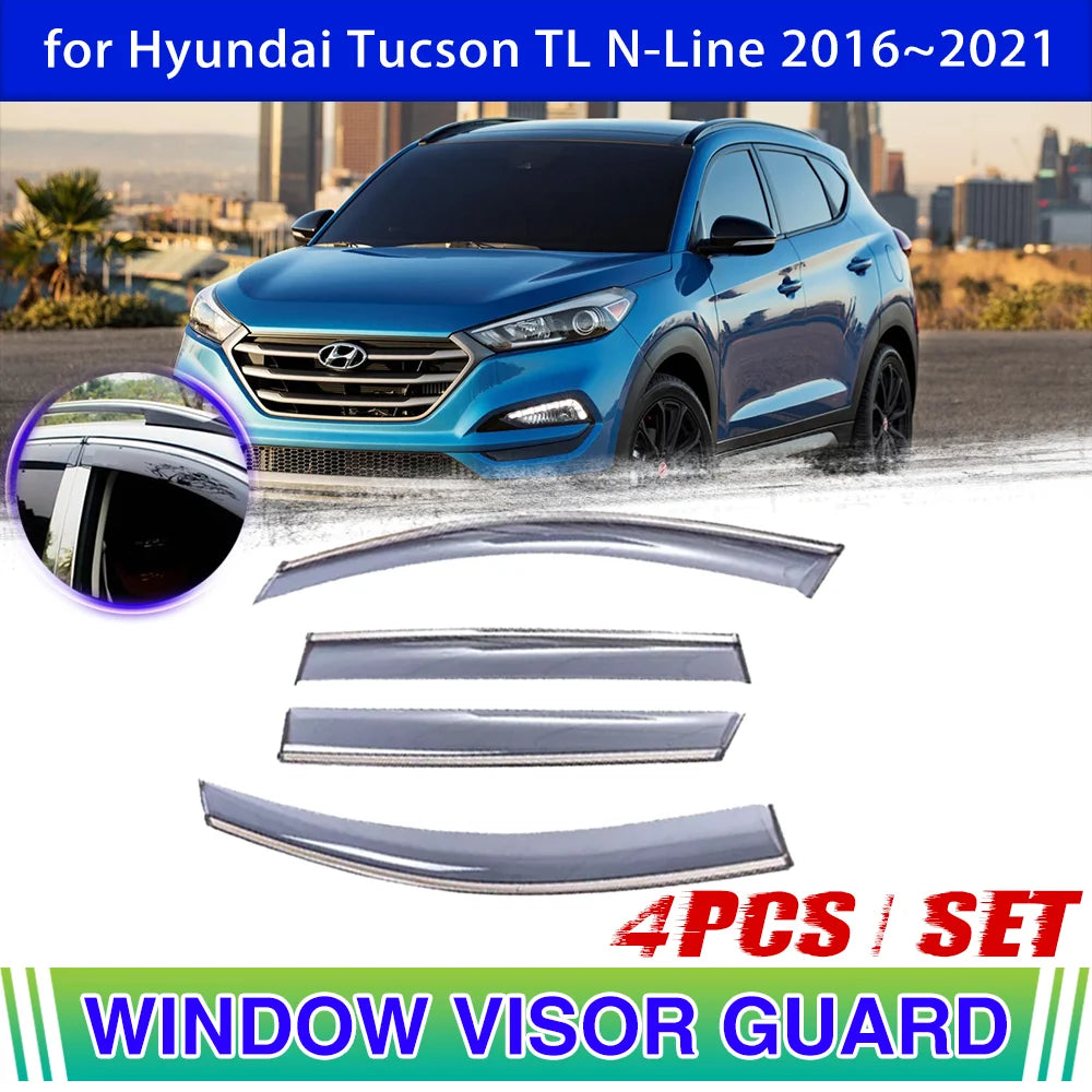 Window Door Visor for Hyundai Tucson TL N-Line 2016~2021 هوايات هيونداي هايونداي توسكان