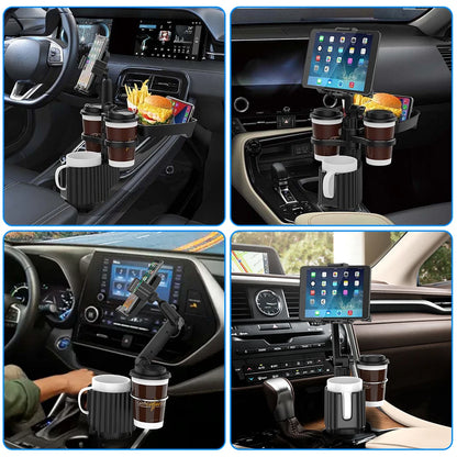 Car Tablet Stand Cup Holder Multifunctional Storage طاولة وحامل اكواب وحامل هاتف وايباد للسيارة متعدد الاستعمالات