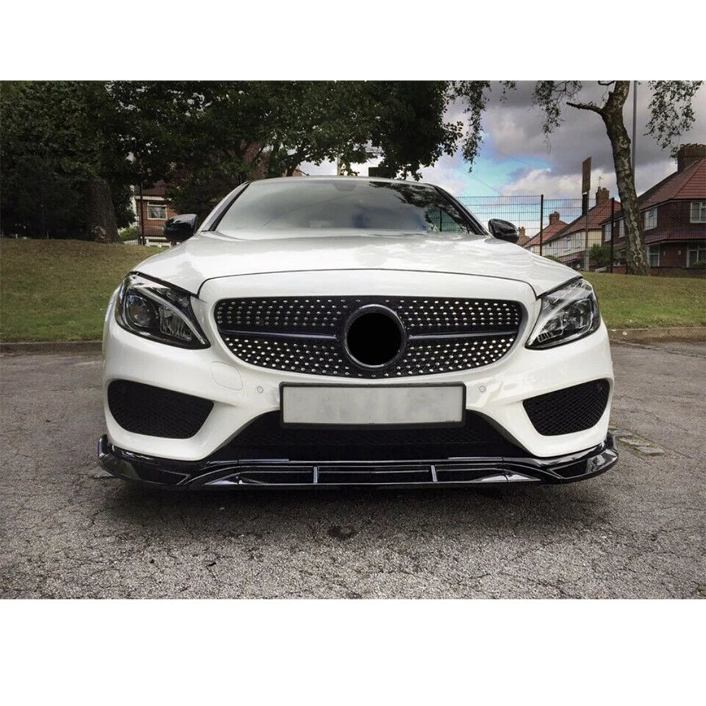 Mercedes Front Bumper Lib C Class W205 2015-2018 Gloss Blackلحية مرسيدس سي