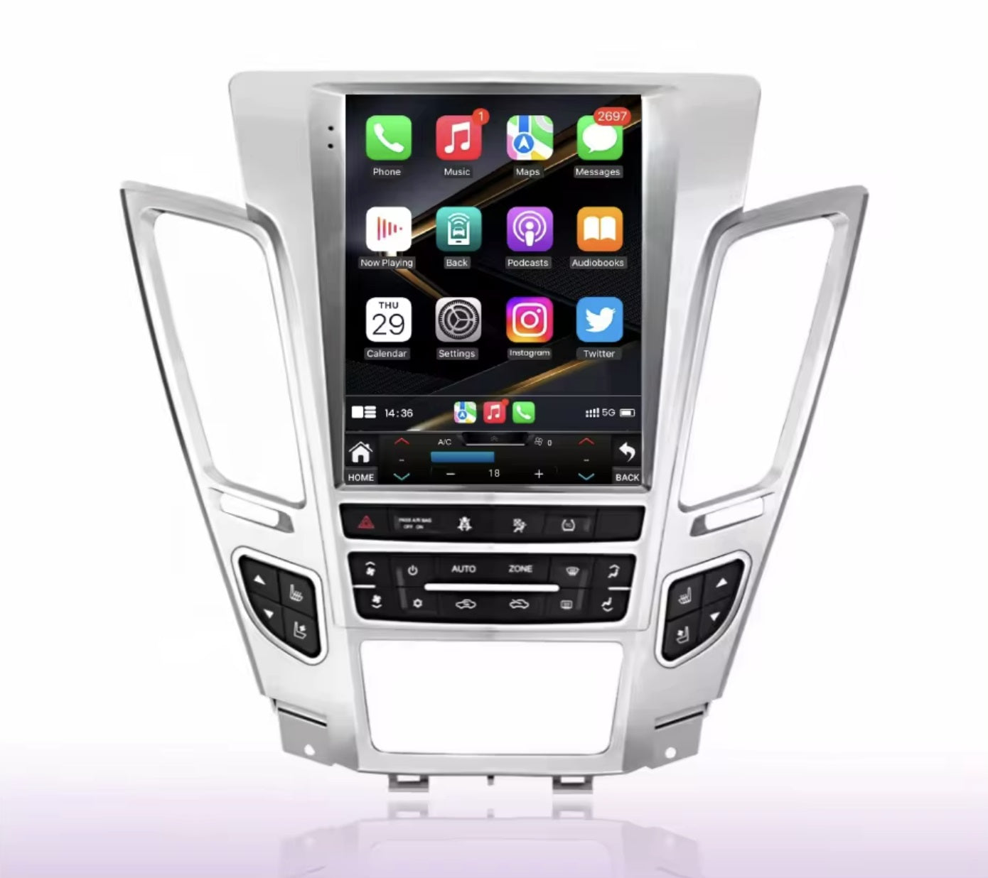 Android 13 10.4'' IPS Screen Carplay GPS Navigation Compatible with Cadillac CTS ATS XTS ATSL 2007-2012 جهاز ترفية كاربلاي اندرويد نافجيشن متوافق مع كاديلاك