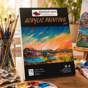 Alayjah, A4 Acrylic Painting Pad, 1 Piece, Portable Painting Book for Beginners, Ideal for Vibrant Color Artwork & Sketching (Special Prices for Sellers اسعار خاصة للتجار )