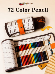 Alayjah, 72-Piece Professional Wooden Watercolor Colored Pencil Set, Smooth Blendable Colors in Storage Box for Artists & Students 20100340  طقم ألوان خشبية مائية احترافي مكون من 72 قطعة، ألوان ناعمة وسهلة الدمج في صندوق فخم للفنانين
