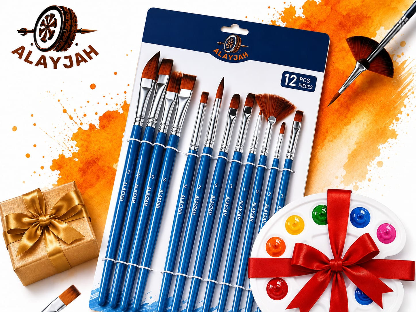 طقم فرش رسم احترافية للفنانين – فرش شعر نايلون لالوان الزيت والمائي والأكريليك Professional Artist Brush Set – Nylon Hair Brushes for Oil, Watercolor, and Acrylic Paints