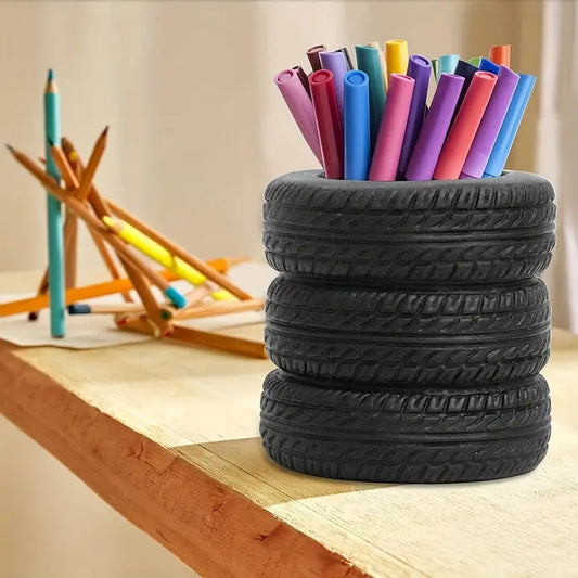 Office Tire Shaped Pen Holder حامل أقلام للمكتب على شكل إطارات