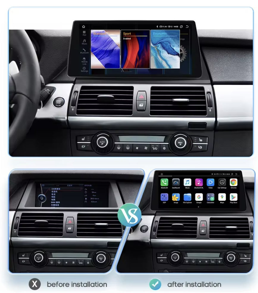 Android 13 Carplay multimedia system Compatible with BMW X5 BMW X6 E70 E712007-2010 جهاز ترفية اندرويد13 كاربلاي مالتيميديا بي ام دبليو