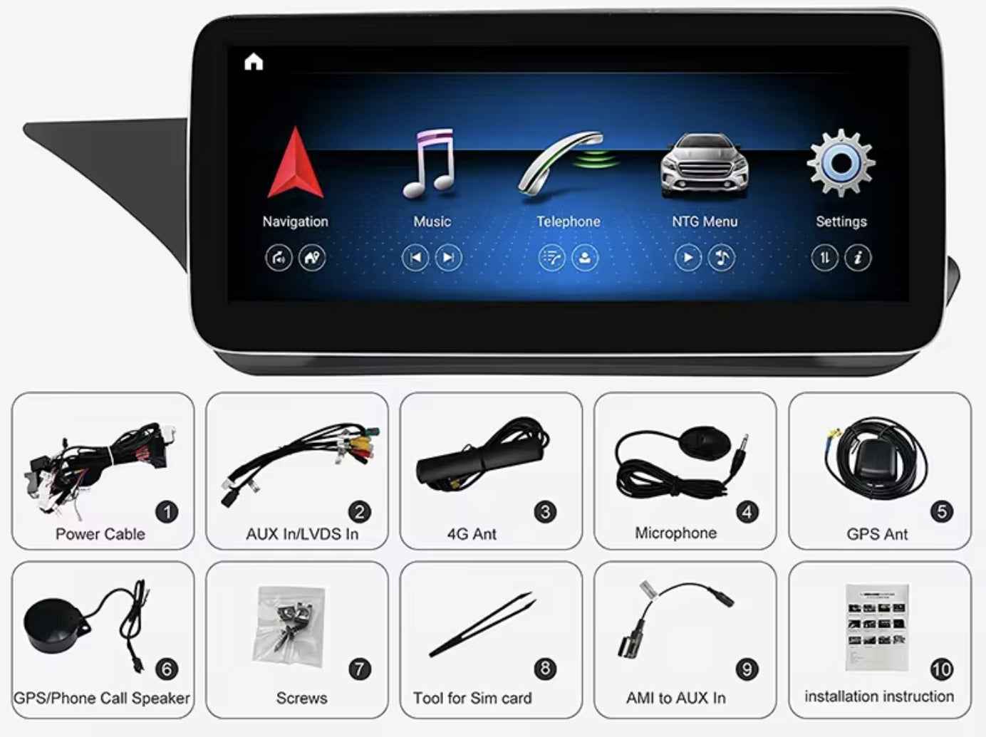 12.3 Inch Android 10 Stereo Radio Navigation Compatible with Audi A4 Audi B8 Audi A5 Audi B7 Audi B9 2007 2008 2010 2011 2016 شاشة 12.انش نافجيشن اندرويد اودي أي 4 أي 5